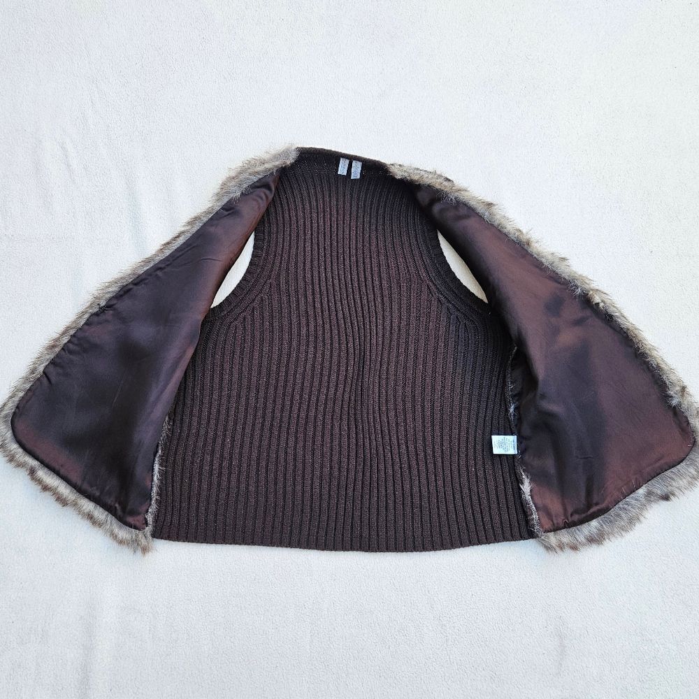 Madison Brown Faux Fur Sweater Vest - Picture 7 of 10